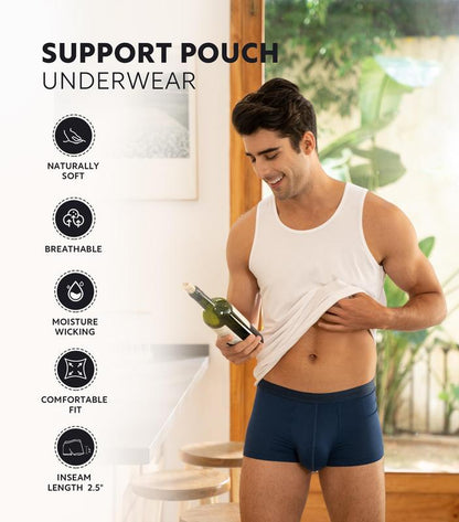 DAVID ARCHY Men'S Dual Pouch Underwear Micro Modal Trunks Separate Pouches with Fly 4 Pack, Gift Sets for Boyfriend，Ice Silk Cooling Sensation，Sense of Comfort，Odor Control，Obese Individua，High Elasticity