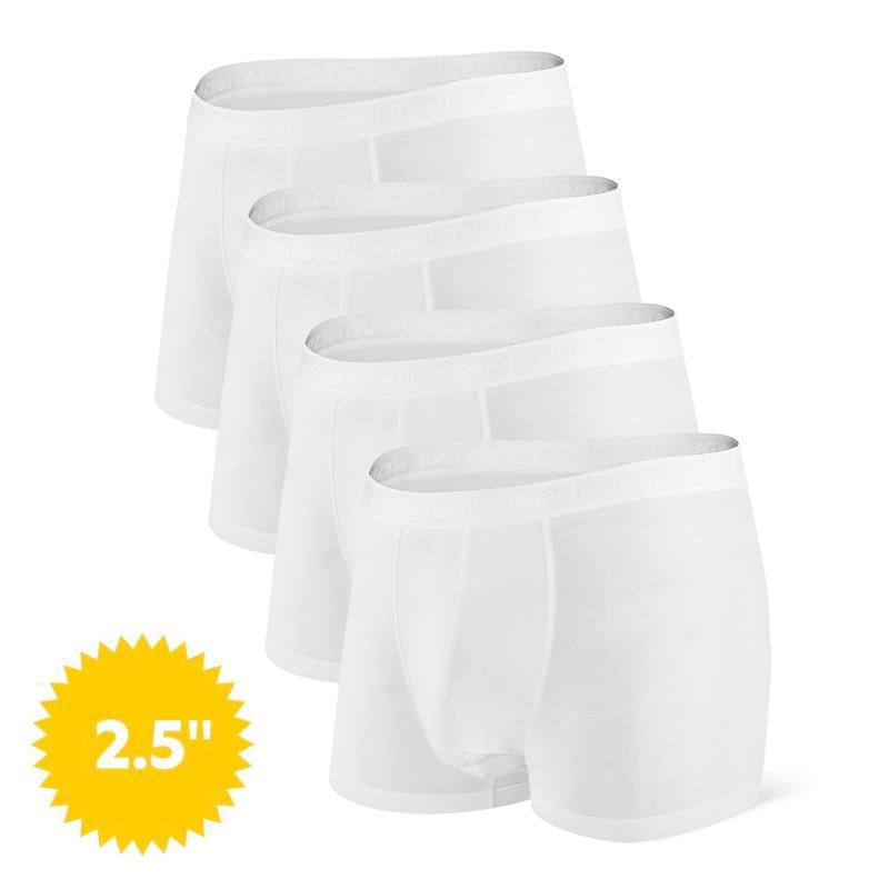 DAVID ARCHY Men'S Dual Pouch Underwear Micro Modal Trunks Separate Pouches with Fly 4 Pack, Gift Sets for Boyfriend，Ice Silk Cooling Sensation，Sense of Comfort，Odor Control，Obese Individua，High Elasticity