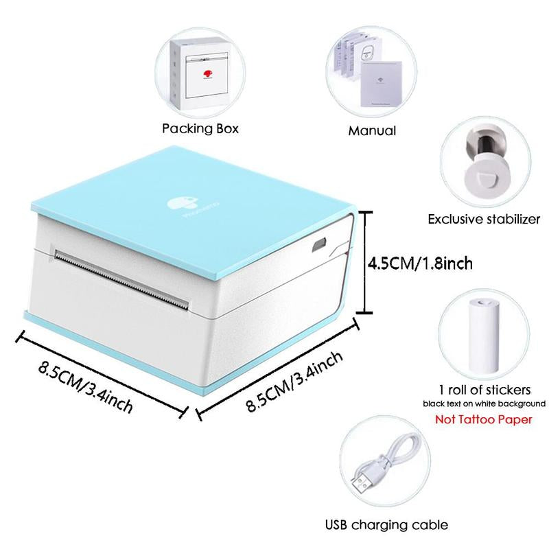 Phomemo M02 Mini Pocket Printer, Inkless Note Printer, Portable Bluetooth-Compatible Thermal Printer Pocket Printer Compatible with Ios & Android for Organizing Office Documents, Work List Printing