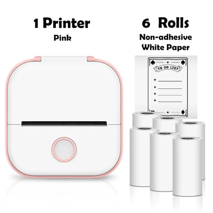 T02 Portable Mini Printer Thermal Pocket Printer Self-Adhesive Stickers Use for Diy,Journal Impresora Termica Portatil