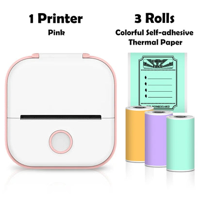 T02 Portable Mini Printer Thermal Pocket Printer Self-Adhesive Stickers Use for Diy,Journal Impresora Termica Portatil