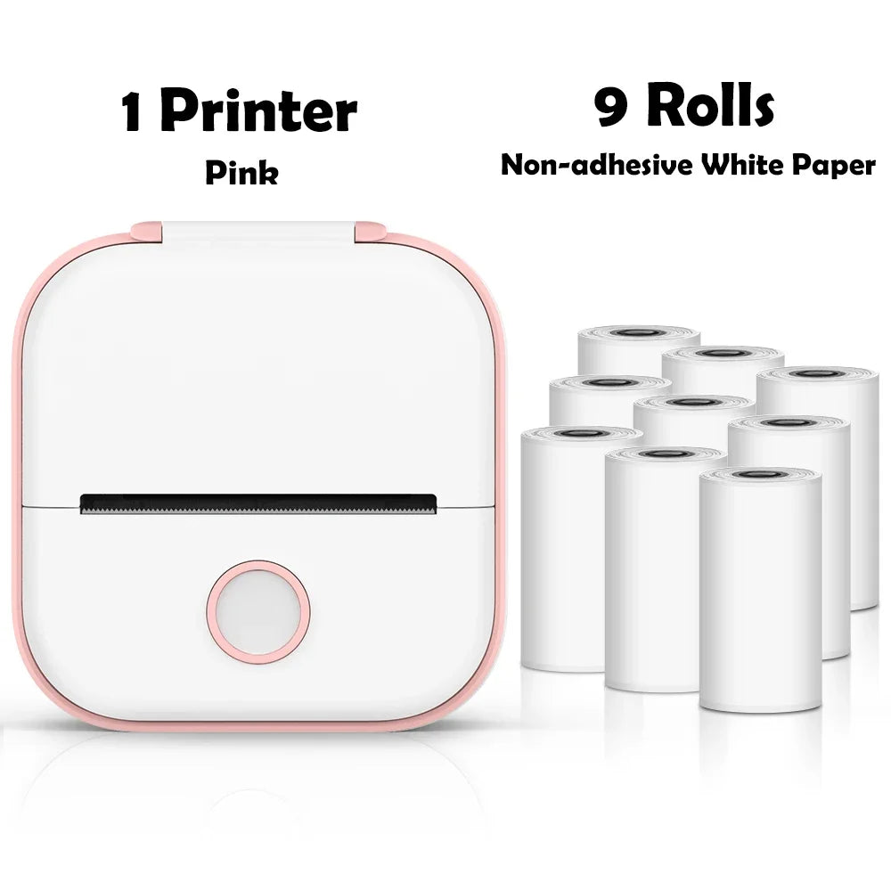 T02 Portable Mini Printer Thermal Pocket Printer Self-Adhesive Stickers Use for Diy,Journal Impresora Termica Portatil