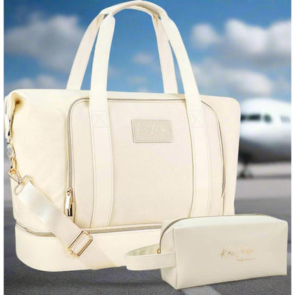 Kat Myhr Womens Weekender Travel - Classic White Travel Duffle Women'S Water-Resistant